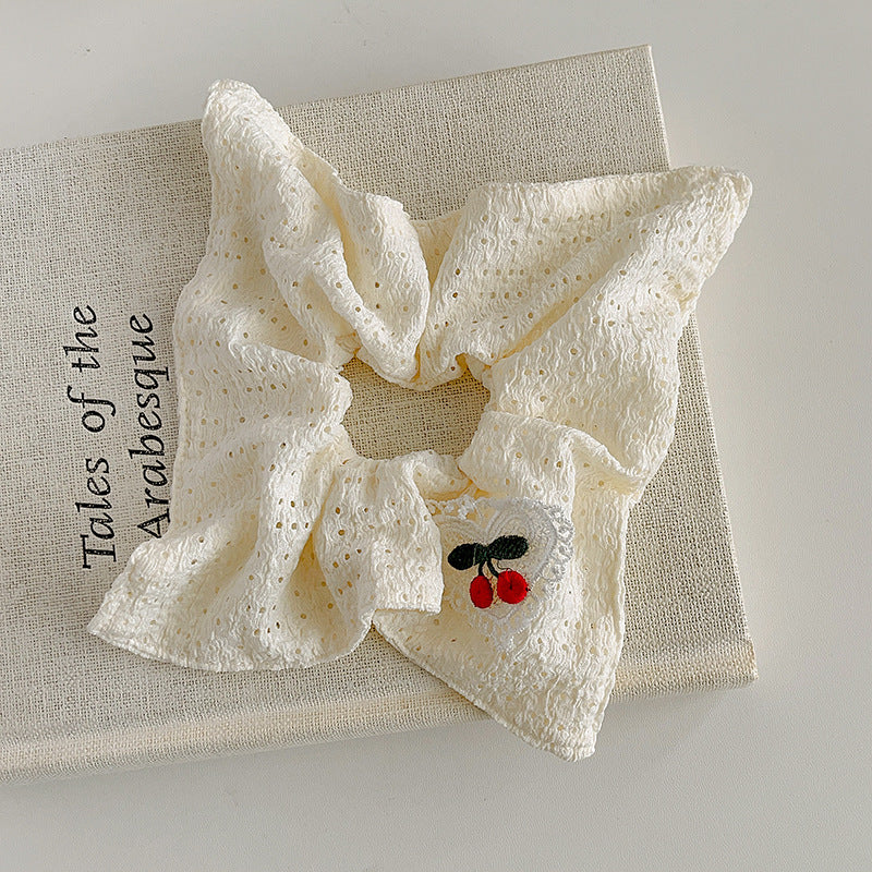 Wholesale Cherry off-white fabric hollow square scarf headband
